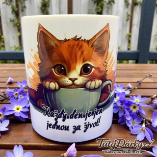 Hrnek - Každý den je jen jednou za život!(kočka)