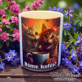 Hrnek - roztomilá koťátka s kafem