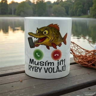 Hrnek - RYBÁŘ - Nemám čas! Ryby volají!