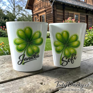 Hrnek Latte - čtyřlístek a vlastní jméno