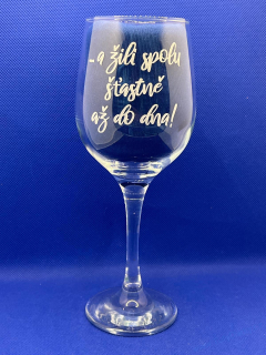 Sklenice na víno - ... a žili spolu šťastně až do dna!
